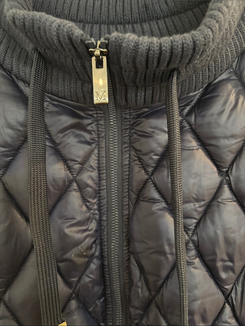 Martha Stewart Quilted Sleeveless Oversized Vest - True Navy Blue Size M Fits XL - Picture 3 of 7